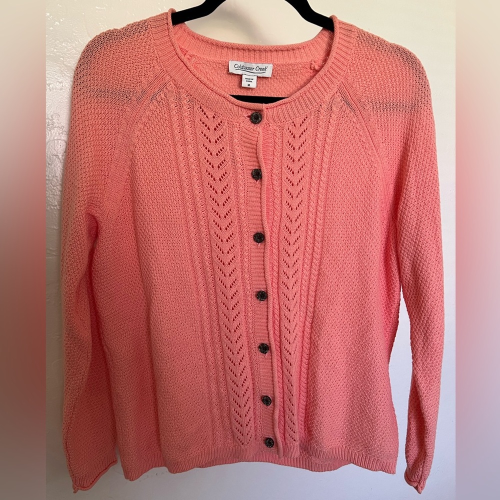 Coldwater Creek Lightweight Peaks Cardigan in Desert Blush